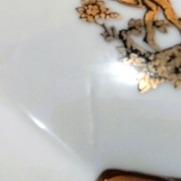 Vintage 1950's Porcelain-Double Heart Shaped-Gold Trim-Lady Angela Trinket Box - Picture 12 of 12